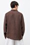 Textured Oversized Shirt Brown - 7