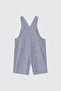 Baby Boy Navy Blue Salopet with Teddy Bear Detail - 2