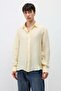 Textured Oversize Shirt Yellow - 2