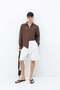 Textured Oversized Shirt Brown - 3