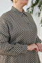 Brown Patterned Classic Blouse - 5