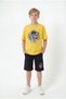 Round Neck T-Shirt and Capri Pants Astronaut Print Detailed Boys' Summer Set - 4