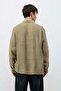 Textured Oversize Shirt Khaki - 6