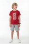 Round Neck T-Shirt and Capri Pants the More Print Detailed Boys' Summer Set - 5