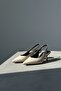 Vinto Beige Women's (3 cm Heeled) Pointed Toe Short Kitten Heel Shoes - 3