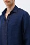 Textured oversize shirt navy blue - 4