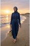 Snap Detailed Belted Sports Dress 71183-02 Indigo