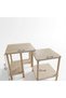 Modern Minimal Design Side Table Decorative Wooden Travertine Nesting Table Set of 2 40*50cm - 3