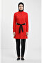 Beli Belted Half Zipper Elegance Hijab Swimsuit 2600-03 Red - 2