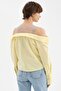 Women's Collared Shirt with Tulle and Stone Detailing - 4