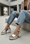 Welly Silver (9 cm Platform Heels) Daily Use Heeled Shoes - 4