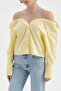 Women's Collared Shirt with Tulle and Stone Detailing - 6