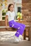 199% Cotton with Side Ribbons, Loose Legs, Lycra Compact Single Bottom / Track Pants for Girls 5Y,6Y,7Y,8Y Purple - 2