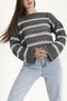 Women's Openwork Striped Perforated Knitwear Blouse Summer Seasonal Long Sleeve Comfortable Fit Slim Knit Sweater - 2
