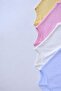100% Organic Cotton 4-Piece Jacquard Undershirt Baby Bodysuit Set Ecru White Pink Yellow - 2