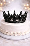 Black Stone Princess Crown – Stylish Party & Birthday Crown with a Shiny Crystal Look