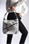 Women's Patterned Leather Zipper Detailed Casual Hobo Shoulder Bag - 7