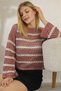 Women's Openwork Striped Perforated Knitwear Blouse Summer Seasonal Long Sleeve Comfortable Fit Slim Knit Sweater - 6
