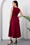 Square Neck Sleeveless Crepe Dress 2026-4558 - 7