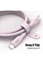 كابل سيليكون USB-C إلى USB-C بقوة 60 واط وطول 1 متر باللون الوردي - 3