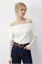 Women's Boat Neck Lace Sleeve Comfortable Fit Stylish Blouse 1070 60286065 - 4