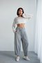 Women's Green Striped Linen Look Balloon Pants - 4