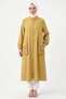 Sfari Cap Jacket with Snap Collar Detail and Ruched Design 817 Yellow - 4