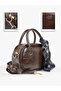Wrinkled Textured Black/Wrinkled Textured Brown Shk289 Set Faux Leather 2-Piece Hand and Shoulder Bag Set - 7