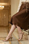 Kelly Thin Cross-Strapped Goblet Women's Heeled Sandals - Gold Foil - 4