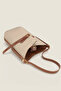 Luna Wicker Bucket Shoulder Bag - with Adjustable Shoulder Strap, Gold Accessories - 6