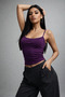 Women's 2-Pack Pink-Purple Cotton Strappy Crop Tank Top - 4