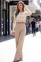 Low-Cut Crop Knit Sweater with Ripped Detail, Long Sleeves, Slim Fit - Ecru - 6