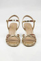 Kelly Thin Cross-Strapped Goblet Women's Heeled Sandals - Gold Foil - 5