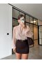 Fular Detailled Polka Dot Blouse Beige