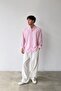 Makeba Embroidered Striped Pink Linen Shirt - 2