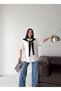 Women's Shawl Collar Shoulder-Tie Detailed Premium Softtouch Fabric T-Shirt Gg6687 - 4