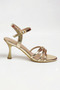 Kelly Thin Cross-Strapped Goblet Women's Heeled Sandals - Gold Foil - 2