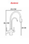 Damla Series - 3-Way Kitchen Sink Faucet with Water Purification (Water-Saving Sink Faucet) Marble Pattern/Gold Detail - 2