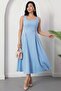 Square Neck Sleeveless Crepe Dress 2026-4558