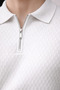 Men's Zippered Polo Collar Knitwear T-Shirt Slim Fit Textured Summer Stylish Casual - 2