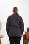 Large Size Shirt with Crochet Sleeve Detail Anthracite - 4
