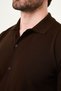 Straight Slim Fit Short Sleeve Men's Knitwear Shirt Brown - 11246.26Y - 2