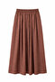 4612 Women's Pleated Loose Skirt with Side Pockets Brown - 3