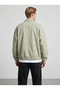 Men's Burgundy Cotton Gabardine Fabric Classic Collar Jacket with Elastic Waist and Sleeves and Zipper Closure - 4