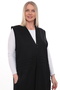 Women's Long Pocketed Vest with Buttons Seasonal Crystal Mother Viscose Hijab Tunic - 3