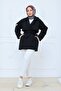 Short Buttoned Belted Trench Coat Black - 2
