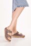 Genuine Leather Comfortable Double Buckle Slippers Rh.200 Mink Suede - 5