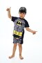 1-8 Years Old Boy's Character Printed Short-Sleeved and Shorts Swimsuit Set