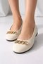 Liva Women's Chain Detailed Ballerina Shoes – Stylish Daily Flat Ballerinas - Comfortable Sole - 3