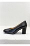 Mdza13424363 Round Toe Genuine Leather Daily Comfortable 7cm Thick Heel Shoes for Women